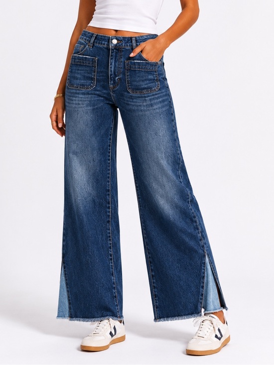 Anine Bing Denim - Anine Bing Patch Pocket Straight Leg Jeans